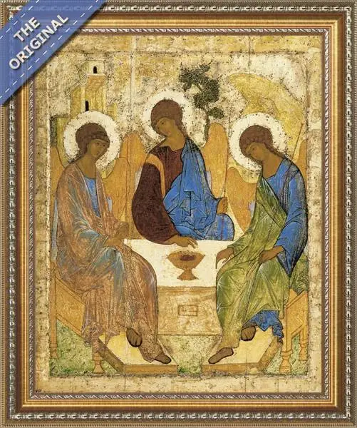 Finished reproduction of The Holy Trinity, 1420s