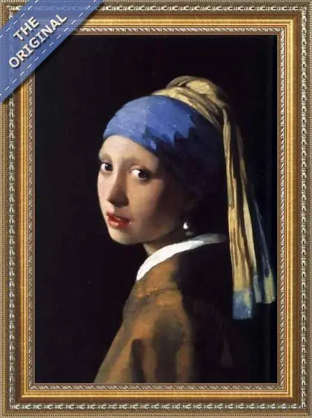 Finished reproduction of Girl with a Pearl Earring c. 1665