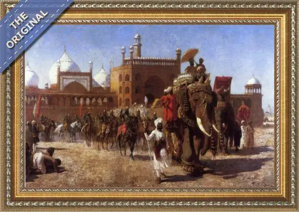 Finished reproduction of The Return Of The Imperial Court From The Great Nosque At Delhi In The Reign Of Shah Jehan