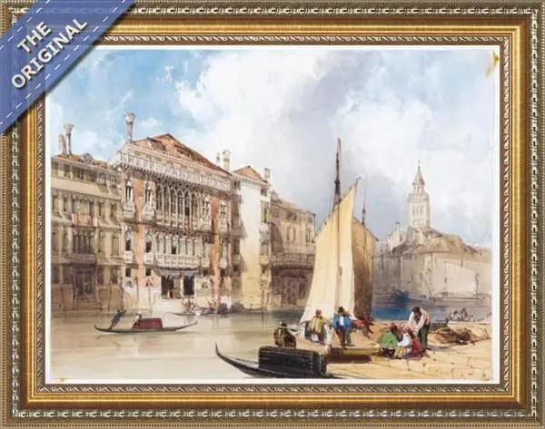 Finished reproduction of The Palazzo Pisani-Moretta On The Grand Canal, Venice