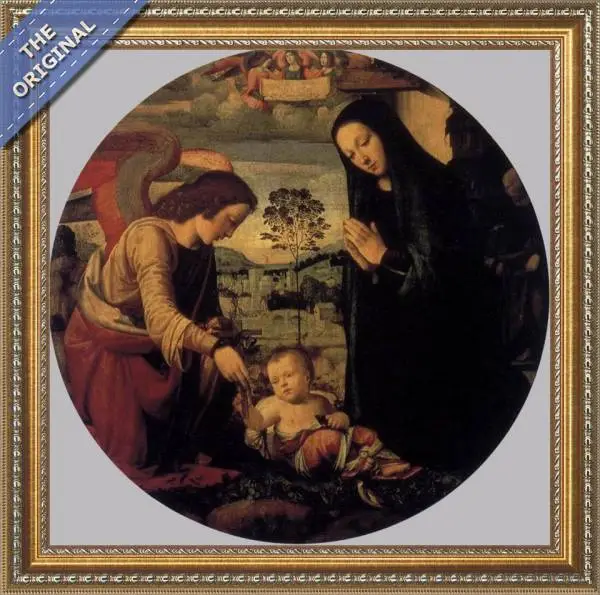 Finished reproduction of Adoration of the Child with Angel 1497
