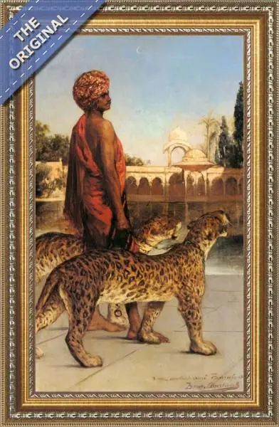 Finished reproduction of Benjamin The Palace Guard With Two Leopards