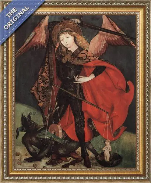 Finished reproduction of St. Michael Weighing Souls 1480