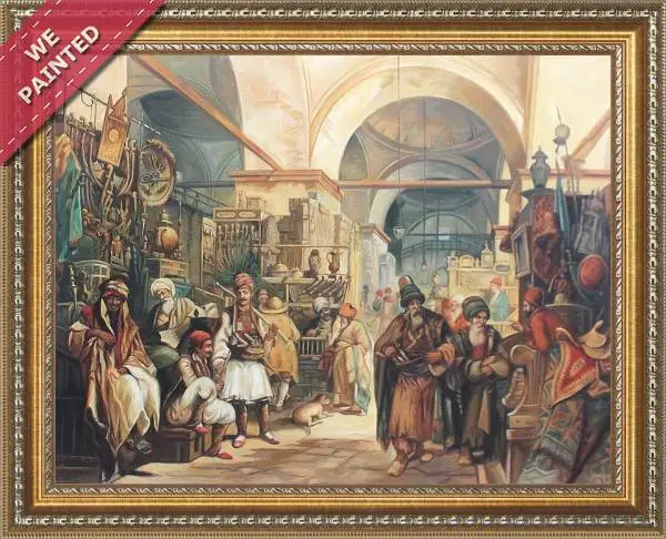 Detail of the reproduction of A Turkish Bazaar, 1854