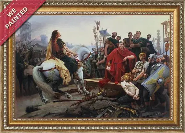 Detail of the reproduction of Vercingetorix throws down his arms at the feet of Julius Caesar, 1899