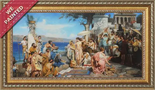 Detail of the reproduction of Phryne At The Festival Of Poseidon In Eleusin 1889