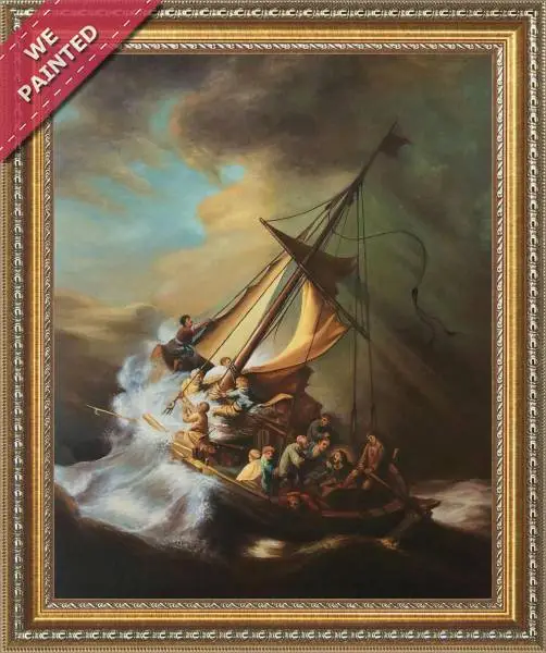 Detail of the reproduction of Christ In The Storm On The Sea Of Galilee