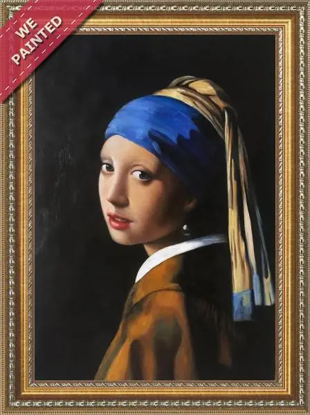 Detail of the reproduction of Girl with a Pearl Earring c. 1665