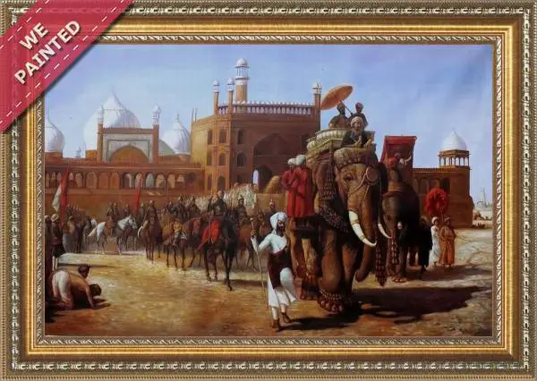 Detail of the reproduction of The Return Of The Imperial Court From The Great Nosque At Delhi In The Reign Of Shah Jehan