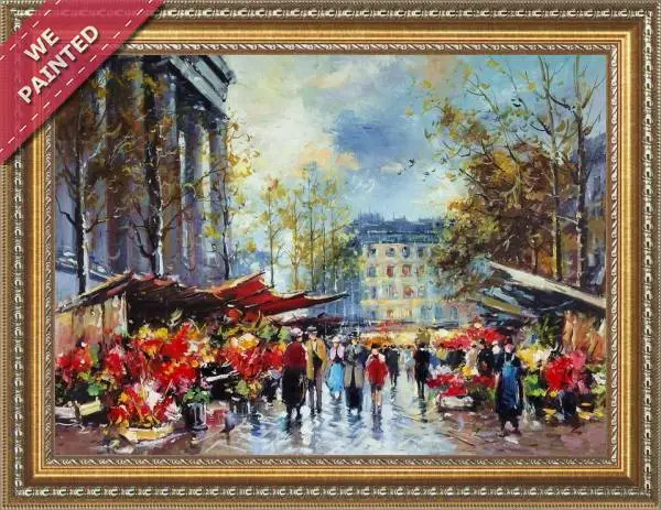 Detail of the reproduction of Flower Market Madeleine