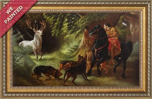 Detail of the reproduction of Legend Of St Hubert