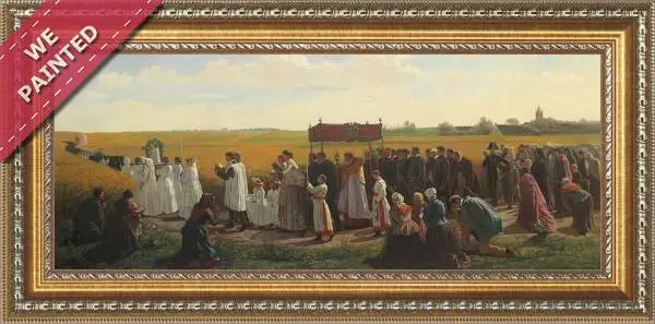 Detail of the reproduction of La Benediction Des Bles Dans L'artois