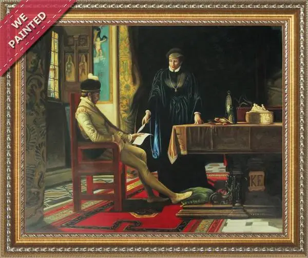Detail of the reproduction of Catherine De Medici And Charles Ix In An Interior