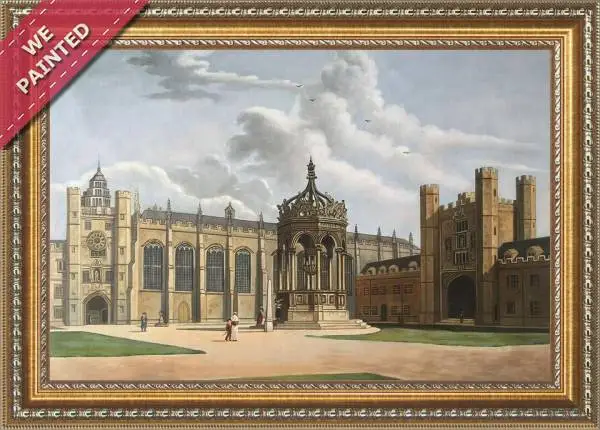 Detail of the reproduction of The Court of Trinity College, Cambridge, from The History of Cambridge, engraved by J. Bluck (fl.1791-1831), pub. by R. Ackermann, 1815