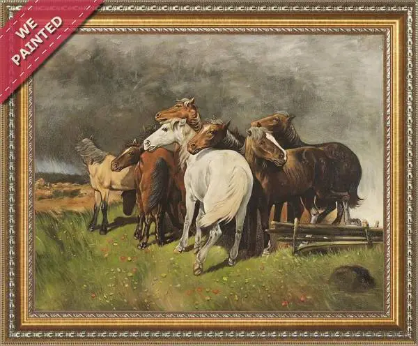 Detail of the reproduction of Horses Before A Storm