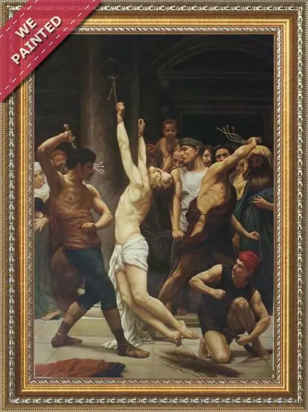 Detail of the reproduction of The Flagellation Of Christ