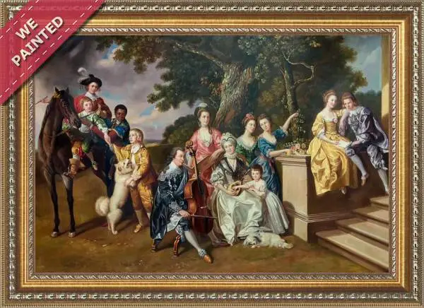 Detail of the reproduction of The Family of Sir William Young (1725-88) c.1766