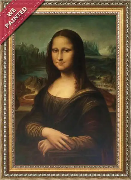 Detail of the reproduction of The Mona Lisa, Or La Gioconda