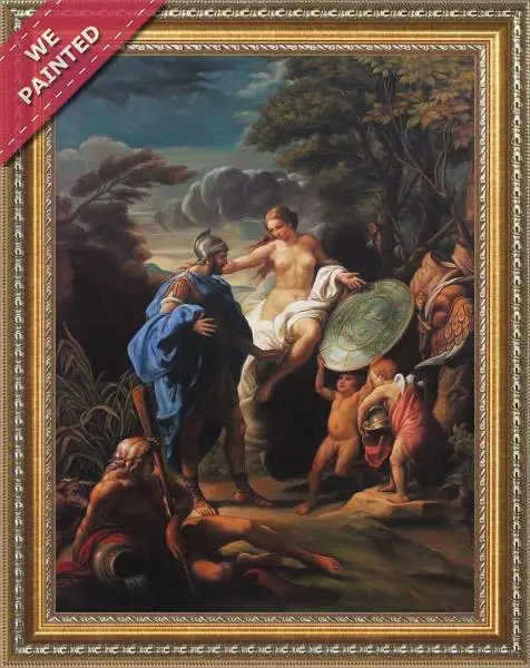 Detail of the reproduction of Venus Presenting Aeneas with Armour Forged by Vulcan 1748