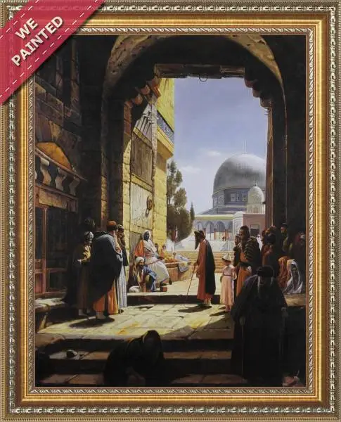 Detail of the reproduction of At the Entrance to the Temple Mount, Jerusalem