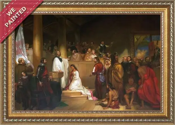 Detail of the reproduction of The Baptism of Pocahontas