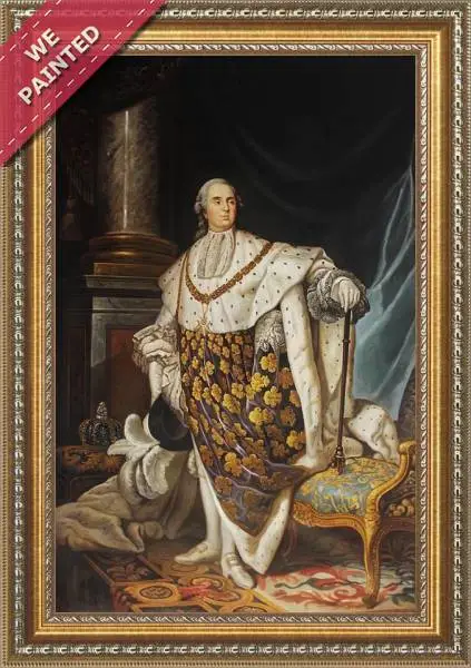 Detail of the reproduction of Louis XVI 1754-93 in Coronation Robes