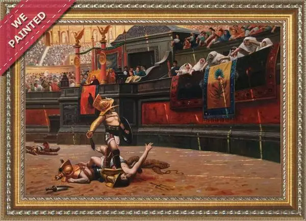 Detail of the reproduction of Gladiators