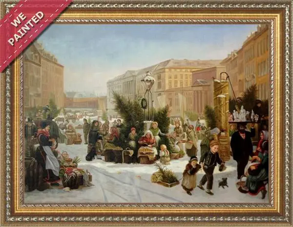 Detail of the reproduction of Selling Christmas Trees