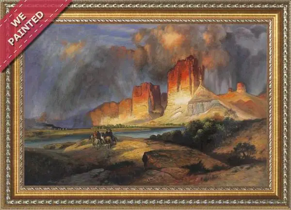 Detail of the reproduction of Cliffs Of The Upper Colorado River Wyoming Territory